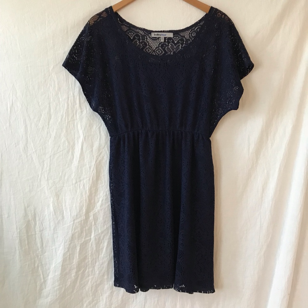 Crochet Lace Dark Blue Dress - worn 3 times.